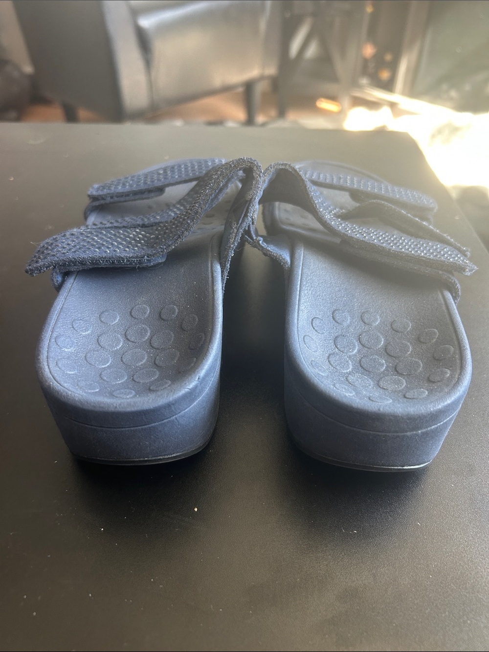 Vionic Women's Navy Blue Triple-Strap Slide Sandals - Picture 4 of 6
